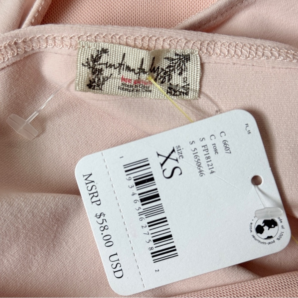 NWT | FREE PEOPLE INTIMATES ROSE PINK PLUNGE KEEP IT SLEEK SLEEVELESS BODYSUIT - Picture 10 of 10